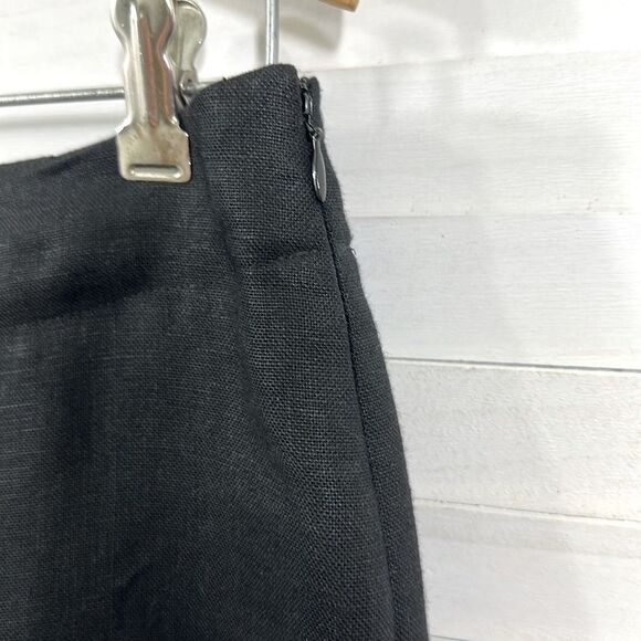 Talbots Linen Pants Size 6 Irish Linen Classic Side Zip Black - Picture 4 of 12